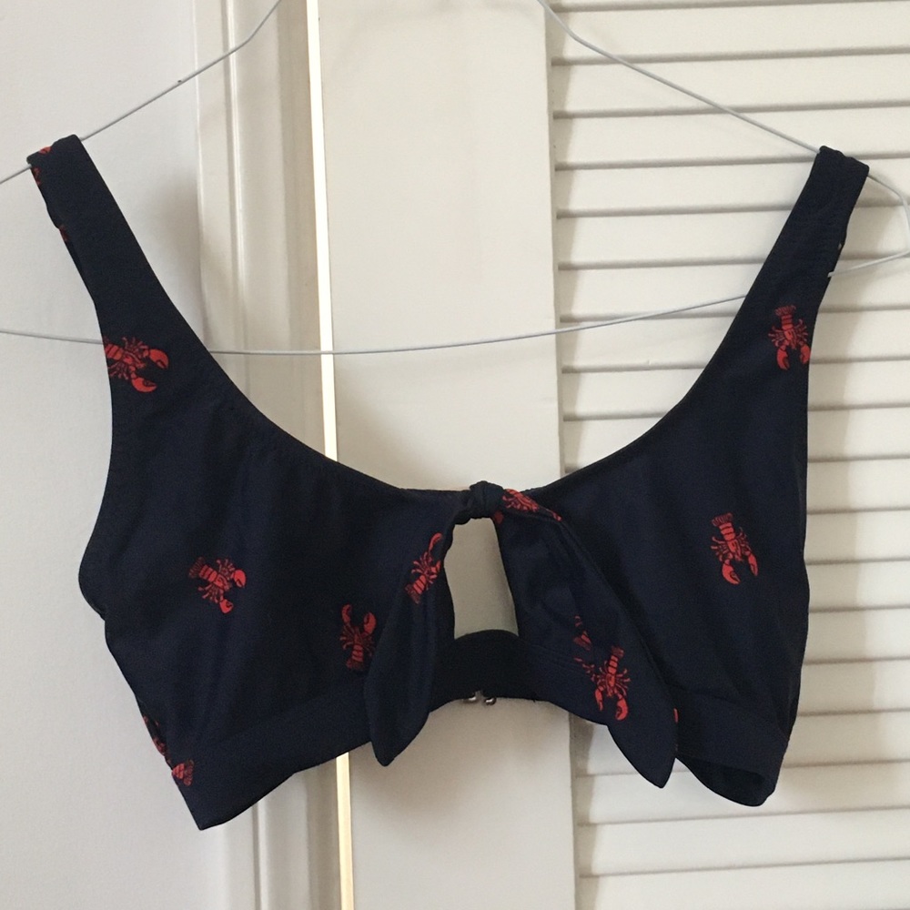 Old navy, blue and red lobster bikini top